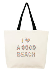 I Love A Good Beach Confetti Bead Tote