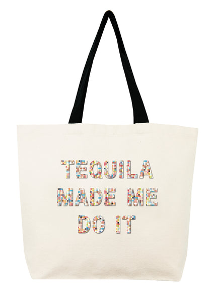 Tequila Made Me Do It Confetti Bead Tote