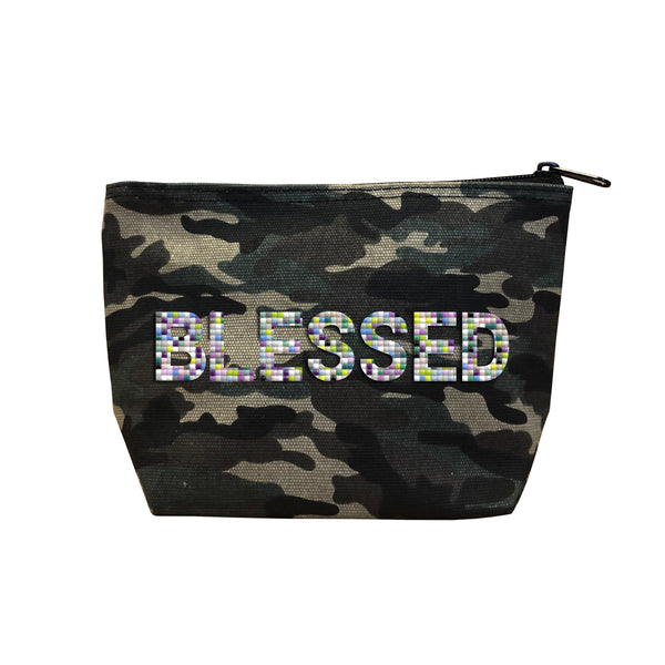 BLESSED - Camo  Beaded Cosmetic