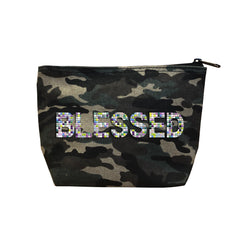 BLESSED - Camo  Beaded Cosmetic