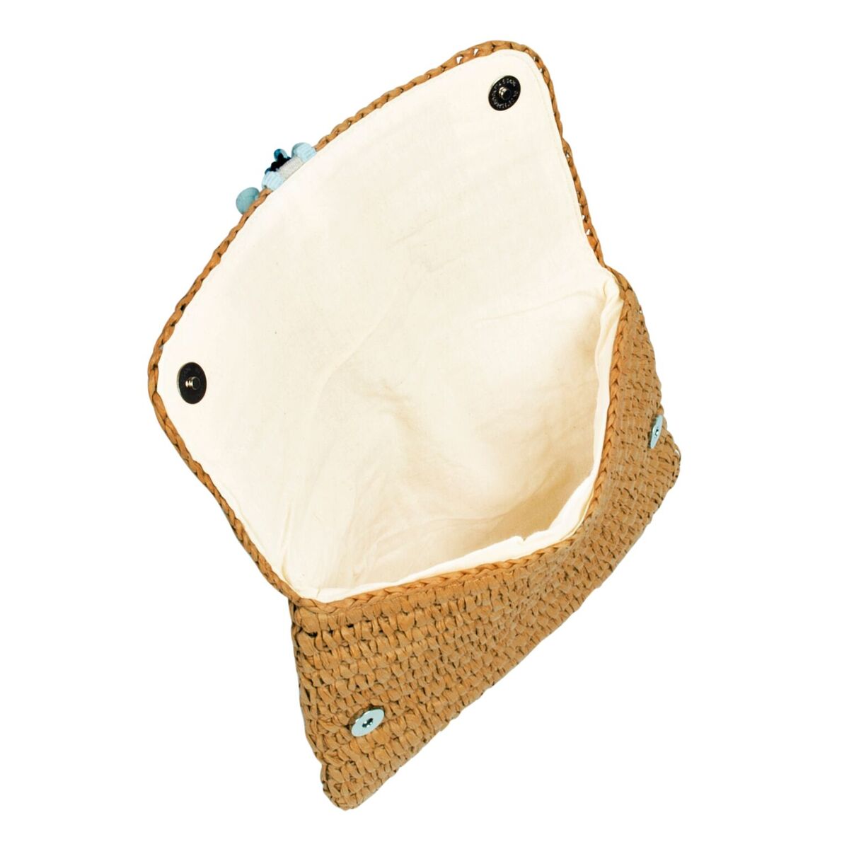 FENBEN Bamboo Handbag, Beach Purse Half Moon Bag, Straw Lace Woven