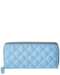 KC JAGGER QUILTED LEATHER ZIP AROUND WALLET - DAY BLUE